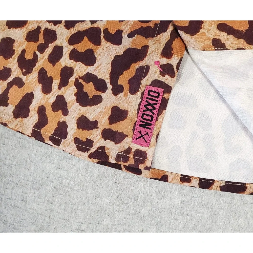 Dixxon Flannel Co Shirt The Party Animal Youth XL Leopard Print Short Sleeve DFC